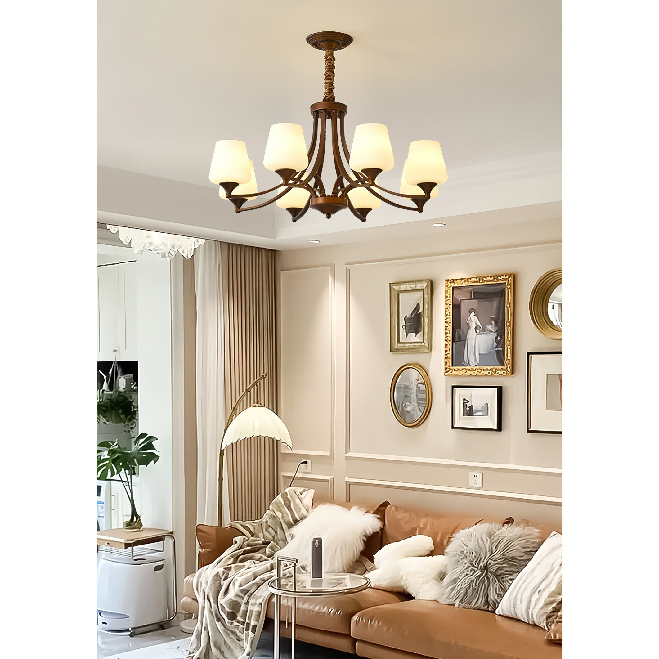 Ulrinara Chandelier Laiton Verre Luxe Postmoderne Salon - Neutralighting