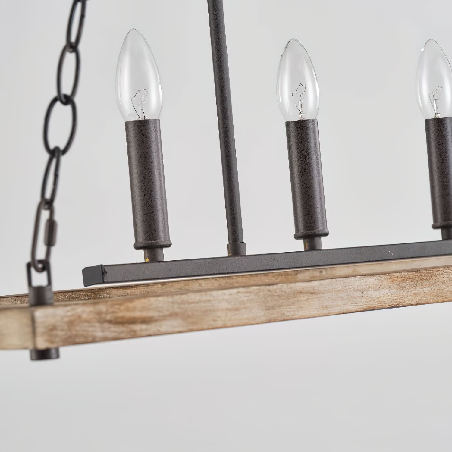 Ilcaryra Vintage Industrial Island Wood Metal Chandelier - Lamp Copper