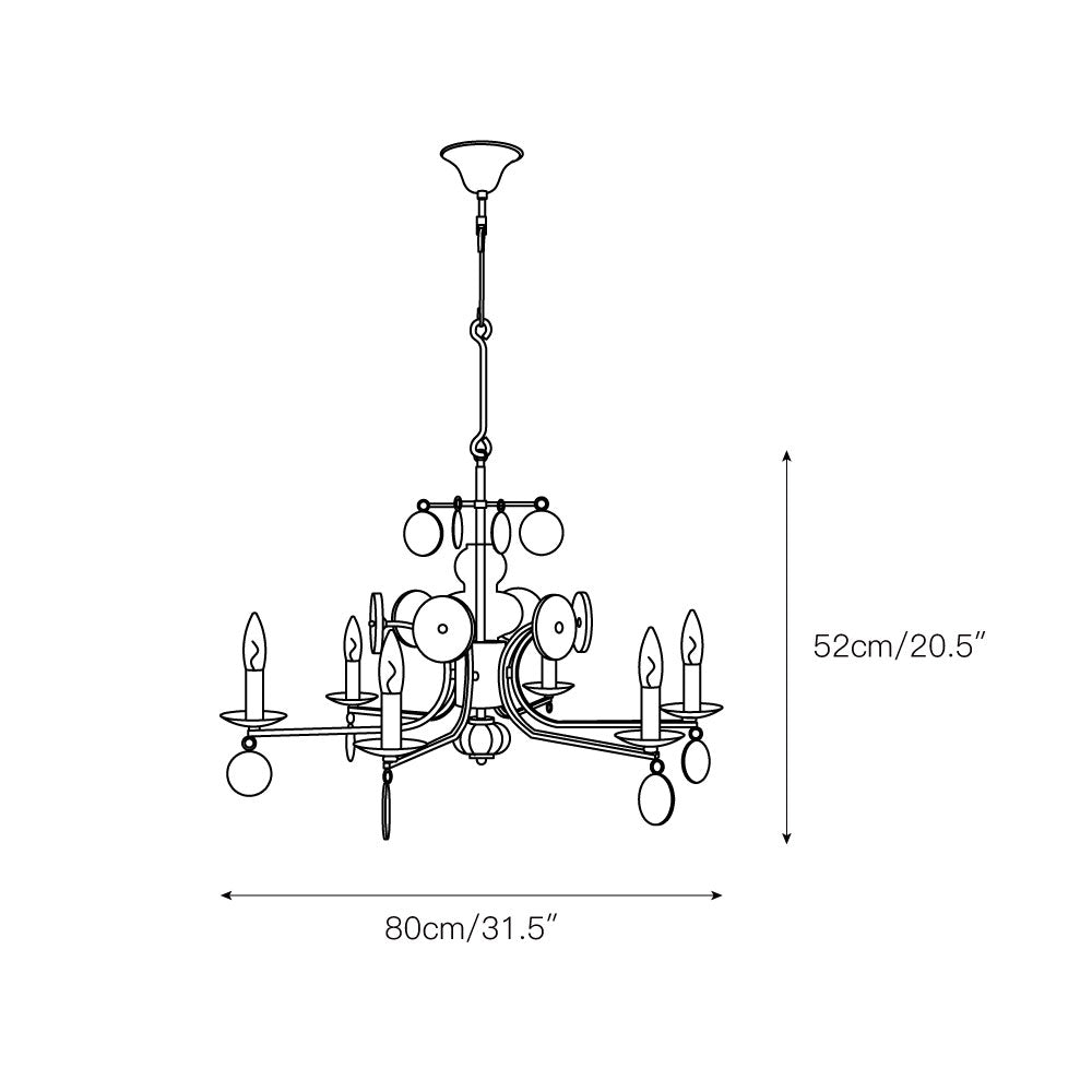 Anorion Chandelier Métal Verre Luxe Vintage Salon - Neutralighting