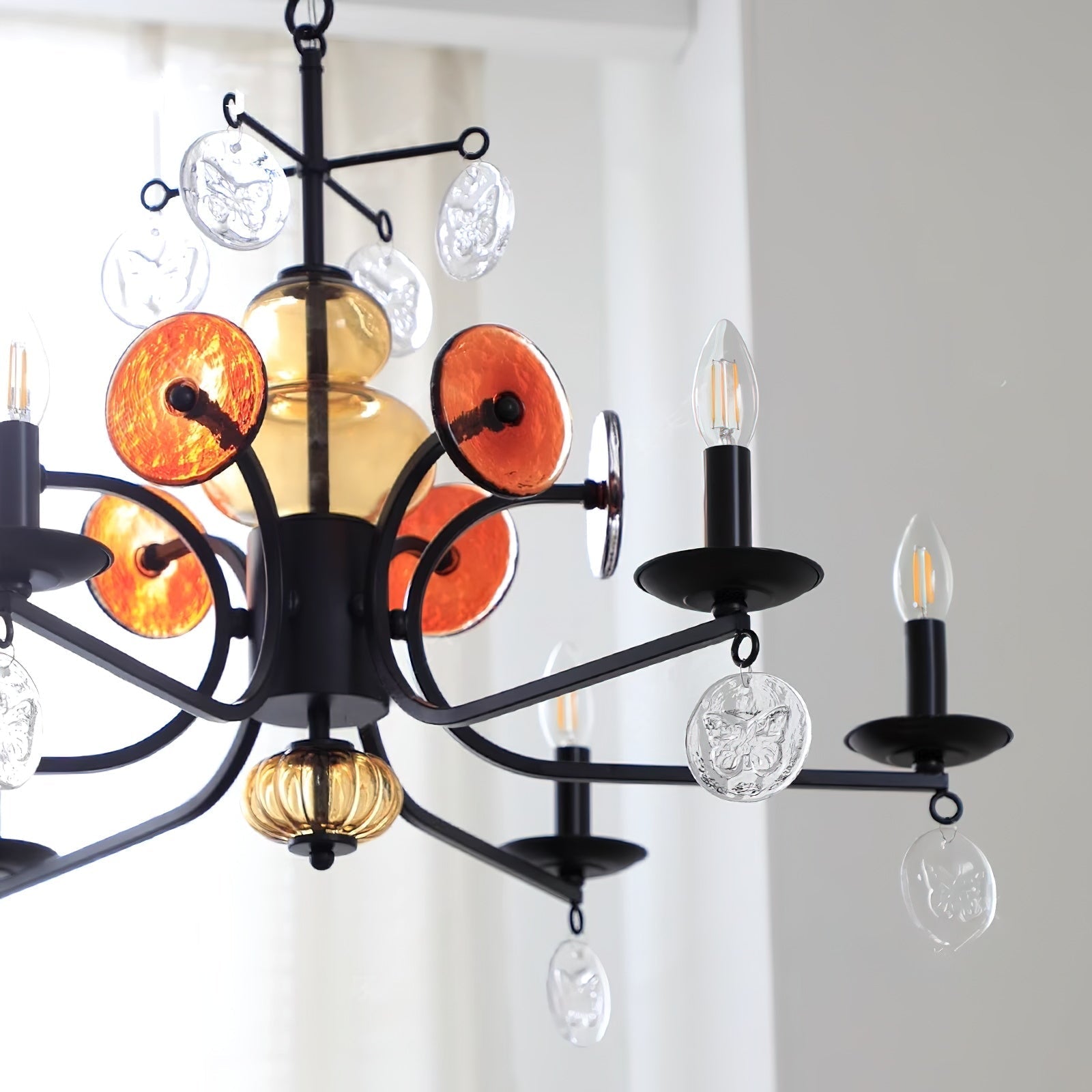 Anorion Chandelier Métal Verre Luxe Vintage Salon - Neutralighting