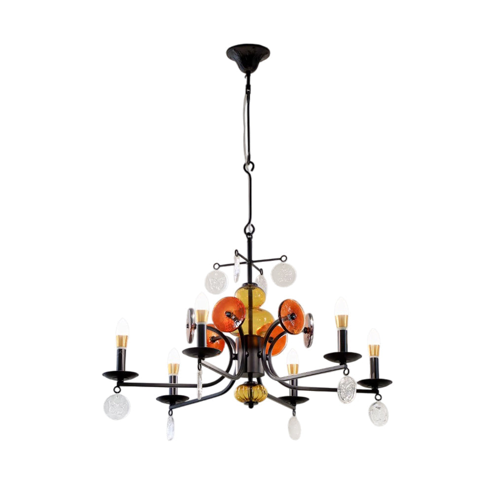 Anorion Chandelier Métal Verre Luxe Vintage Salon - Neutralighting