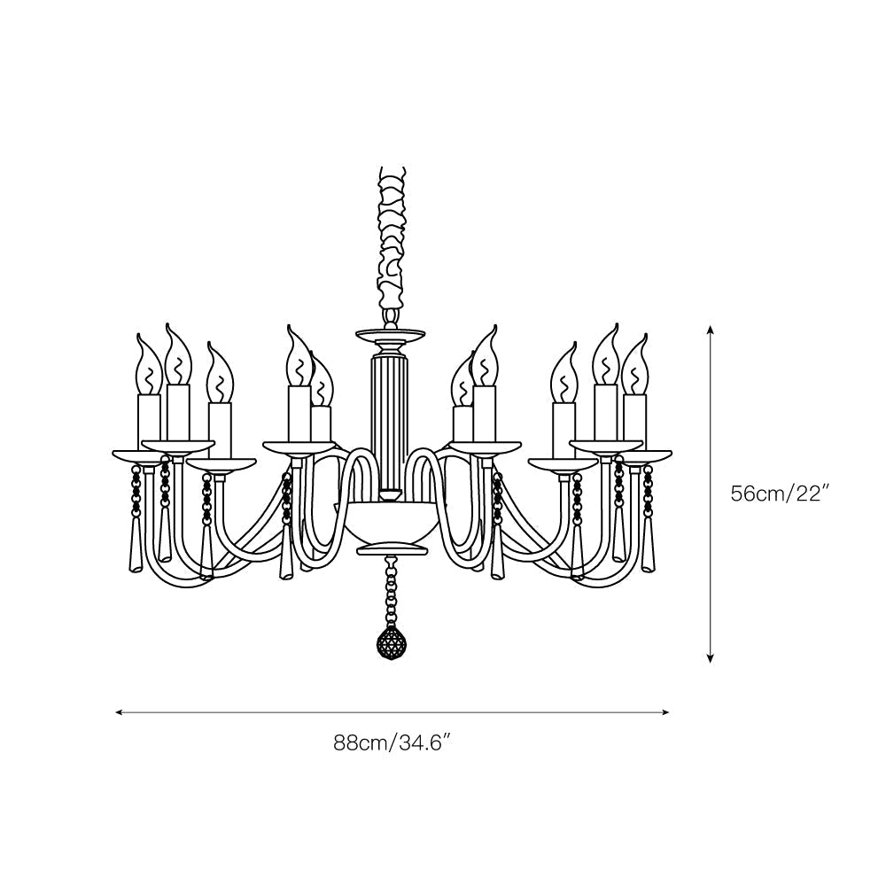 Ilphaara Postmodern Luxury Brass Crystal Chandelier - Lamp Copper