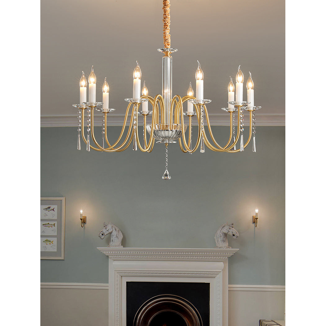 Ilphaara Postmodern Luxury Brass Crystal Chandelier - Lamp Copper