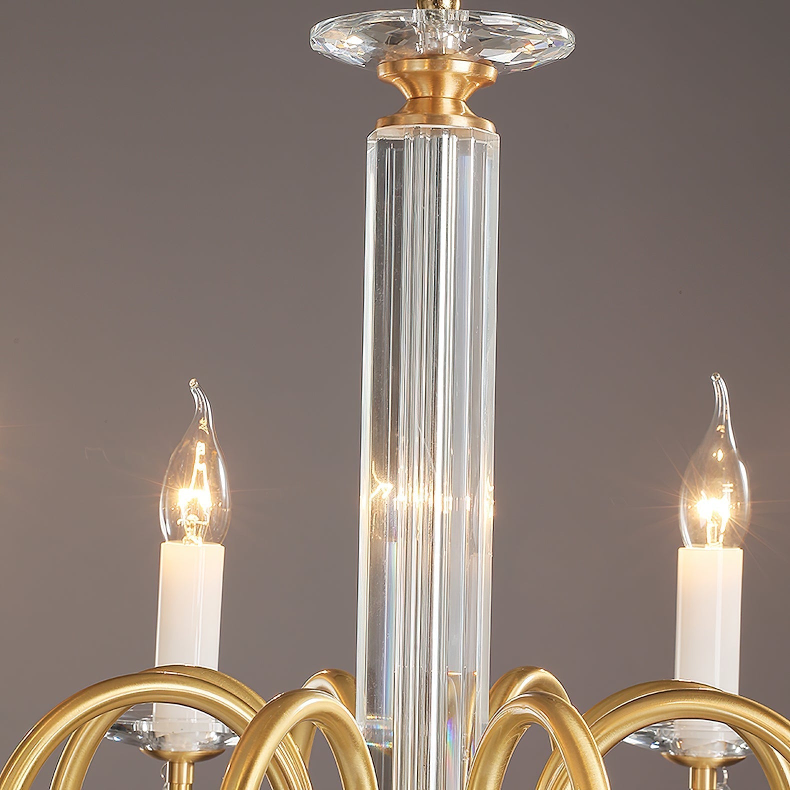 Ilphaara Postmodern Luxury Brass Crystal Chandelier - Lamp Copper