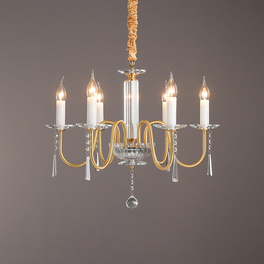 Ilphaara Postmodern Luxury Brass Crystal Chandelier - Lamp Copper