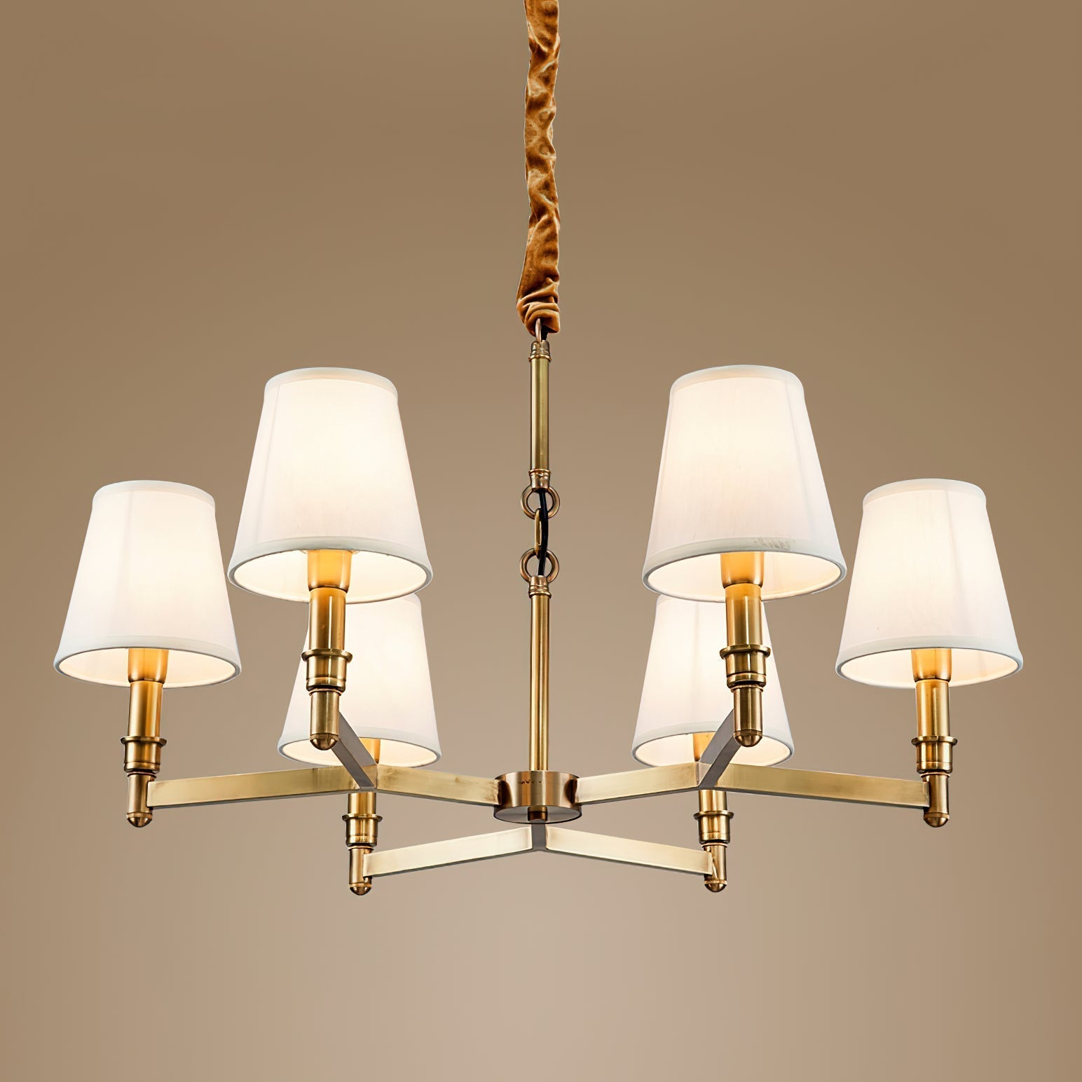 Vadoryra Chandelier Laiton Tissu Luxe Postmoderne Salon - Neutralighting