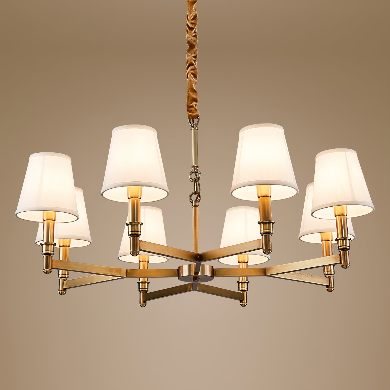 Vadoryra Chandelier Laiton Tissu Luxe Postmoderne Salon - Neutralighting