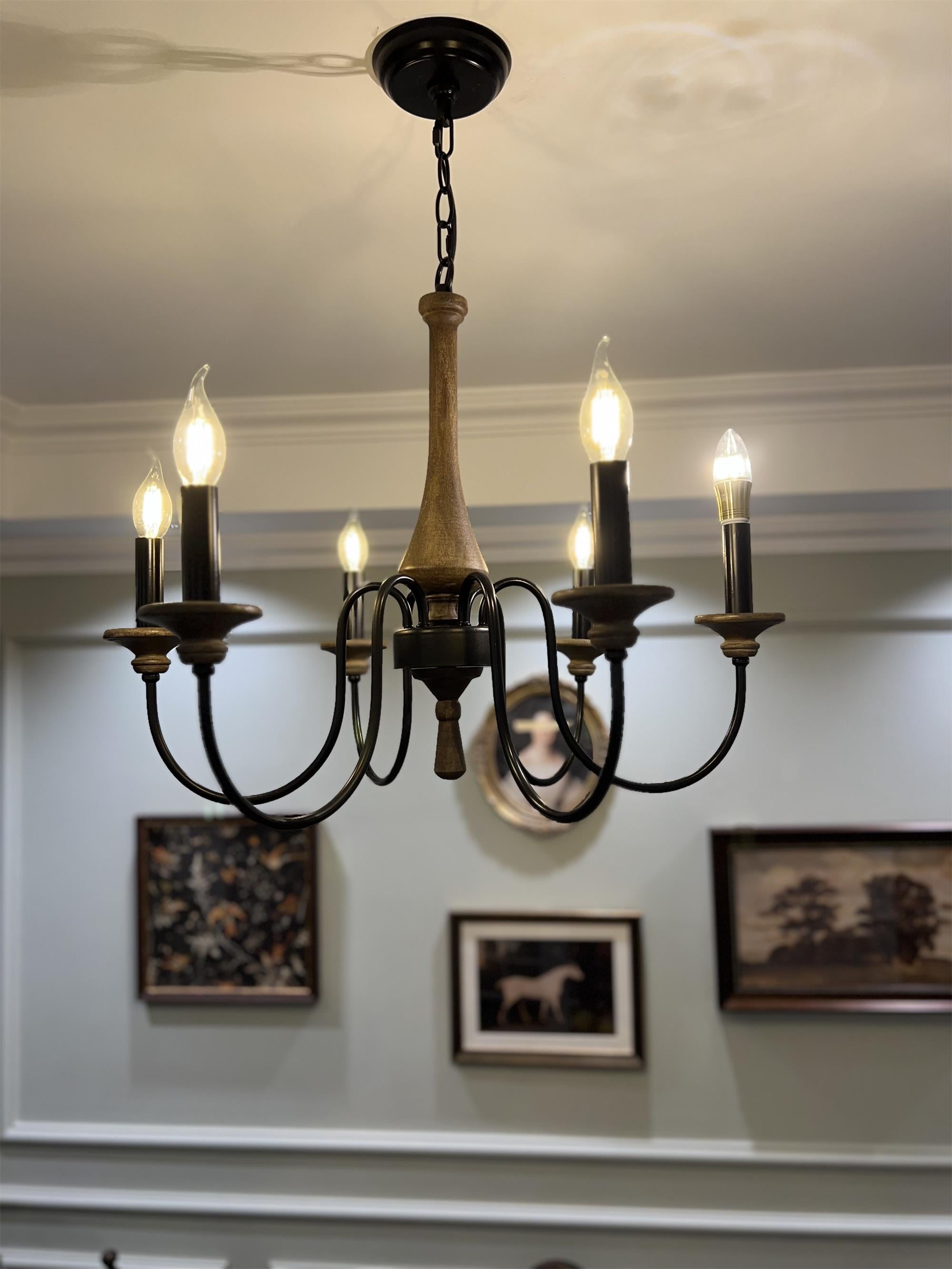 Alzorila Vintage Industrial Hand-carved Metal Chandelier - Lamp Copper