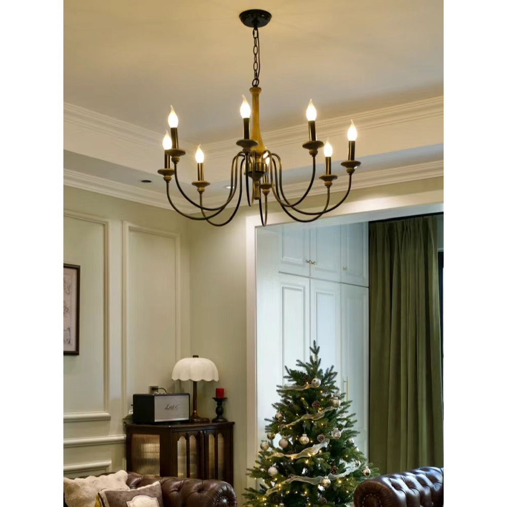 Alzorila Vintage Industrial Hand-carved Metal Chandelier - Lamp Copper