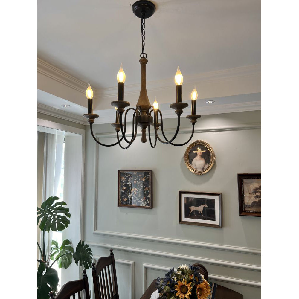 Alzorila Vintage Industrial Hand-carved Metal Chandelier - Lamp Copper