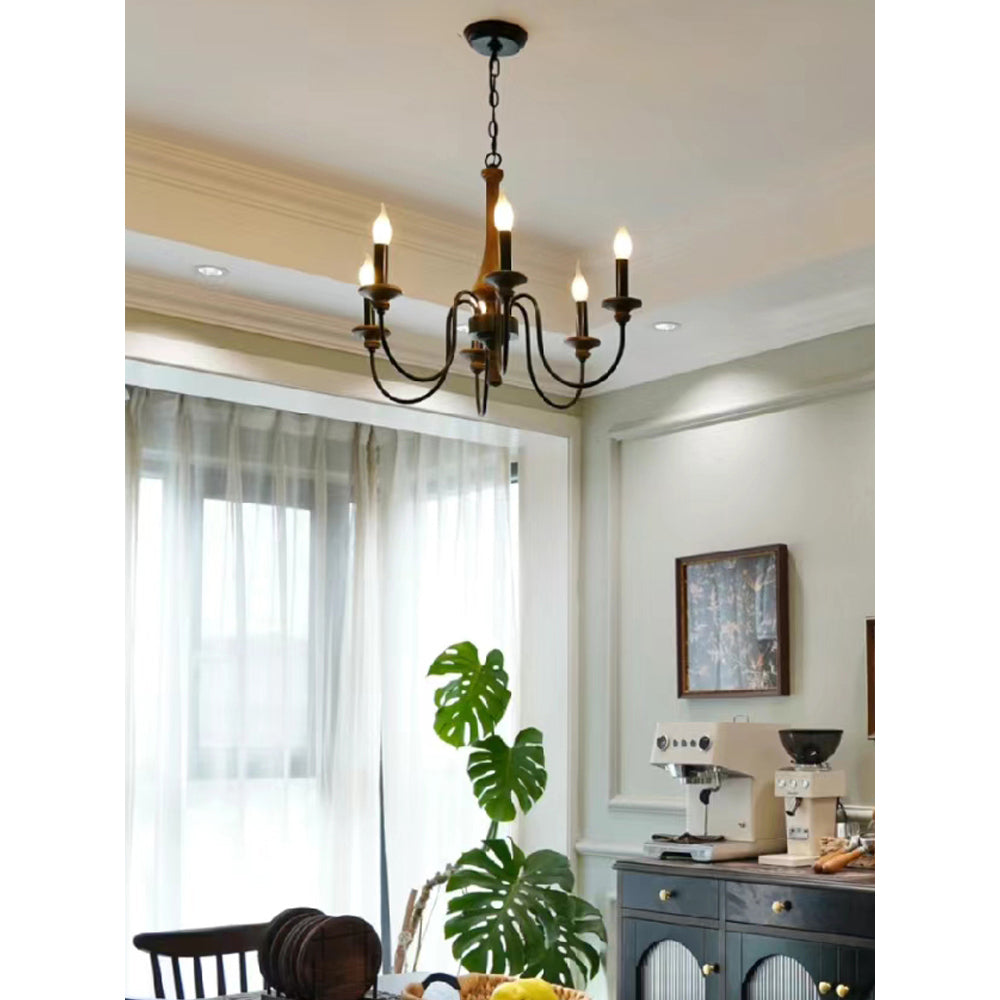 Alzorila Vintage Industrial Hand-carved Metal Chandelier - Lamp Copper