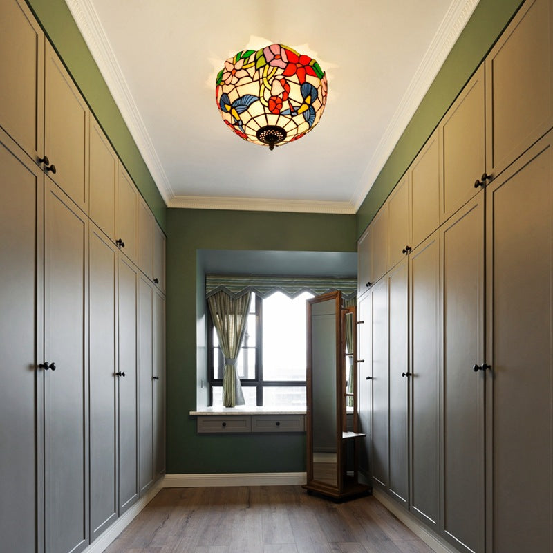 Tiffany Rustique Plafonnier Métal/Verre Salon/Chambre À Coucher