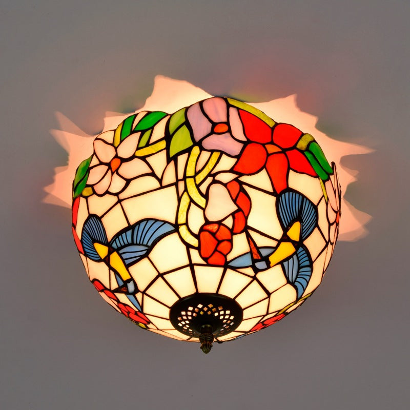 Tiffany Rustique Plafonnier Métal/Verre Salon/Chambre À Coucher