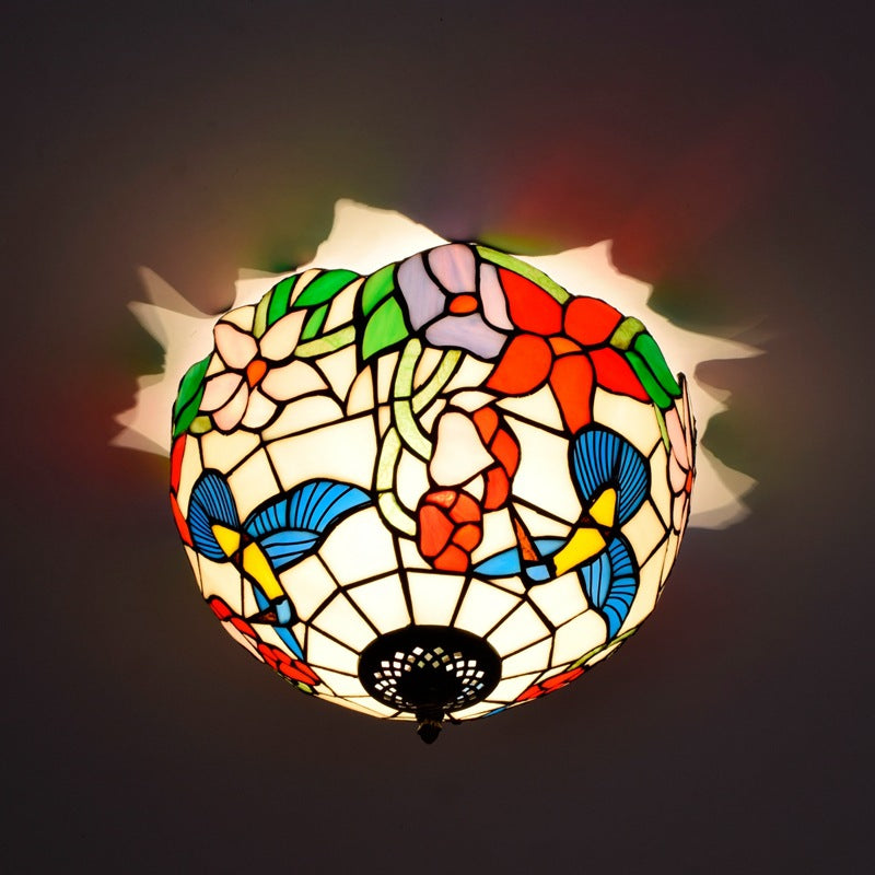 Tiffany Rustique Plafonnier Métal/Verre Salon/Chambre À Coucher