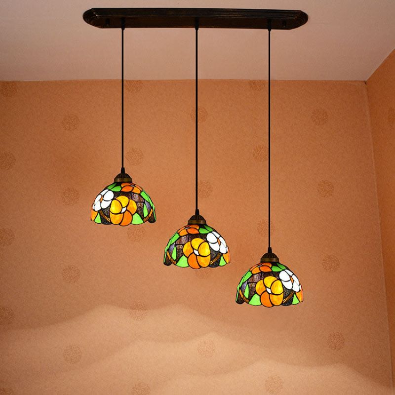 Tiffany Vintage Suspension Tachée Métal Verre Chambre À Coucher - Neutralighting