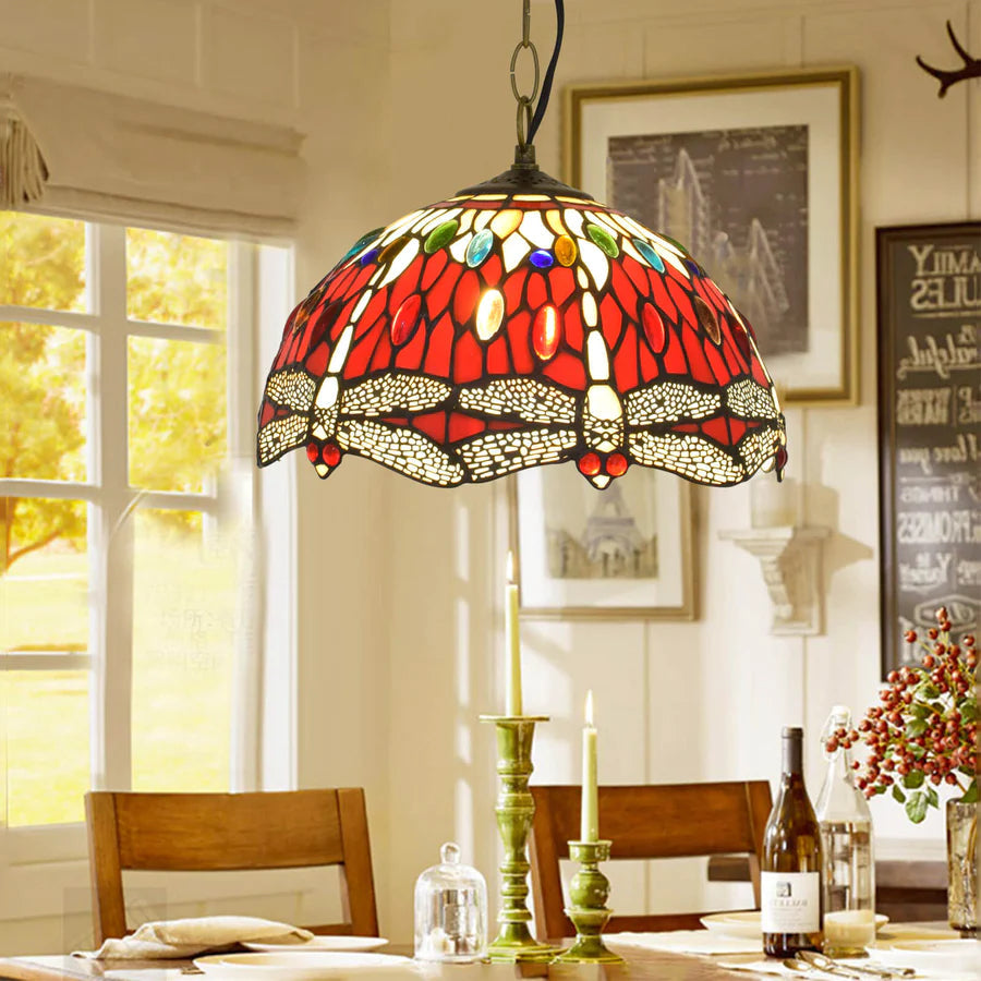 Tiffany Vintage LED Suspension Verre Chambre À Coucher/Salon - Neutralighting