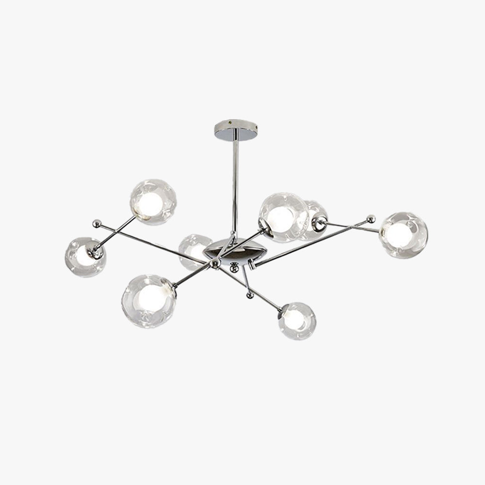 Valentina Moderne LED Lustre Chromé Verre Salon/Chambre À Coucher