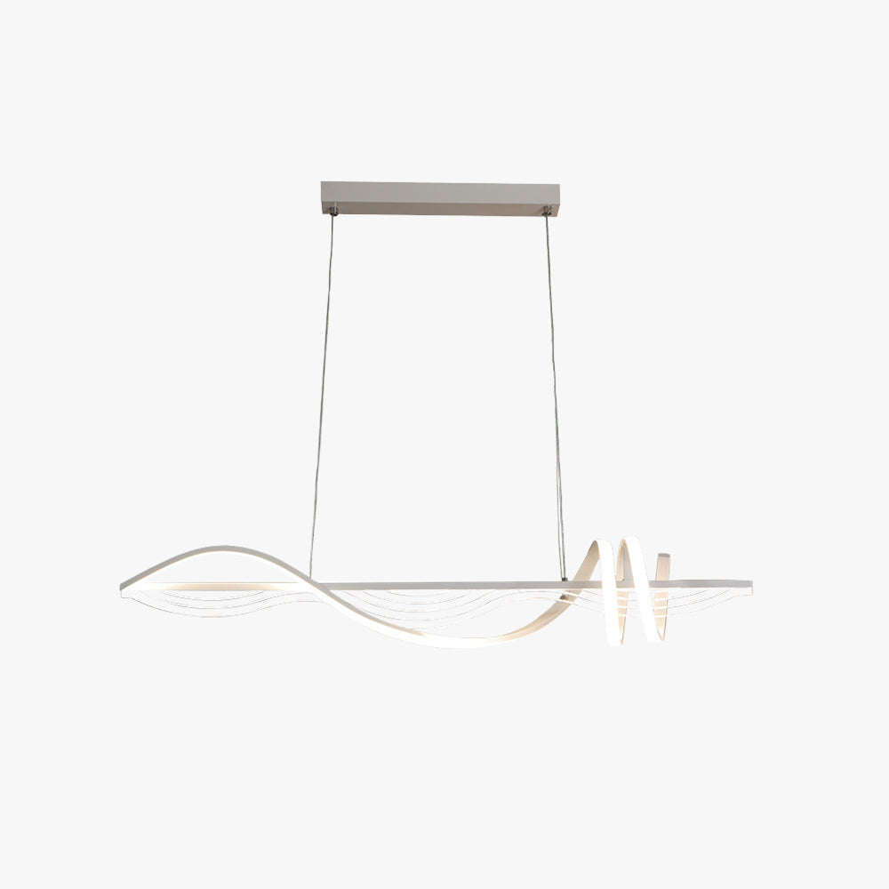 Arisha Style Géométrique Contemporain Linéaire Métal Suspension Blanc/Noir - Neutralighting
