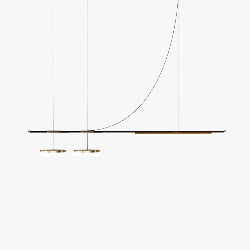 Arisha Longueur Moderne LED Suspension Noir Métal Salle À Manger - Neutralighting
