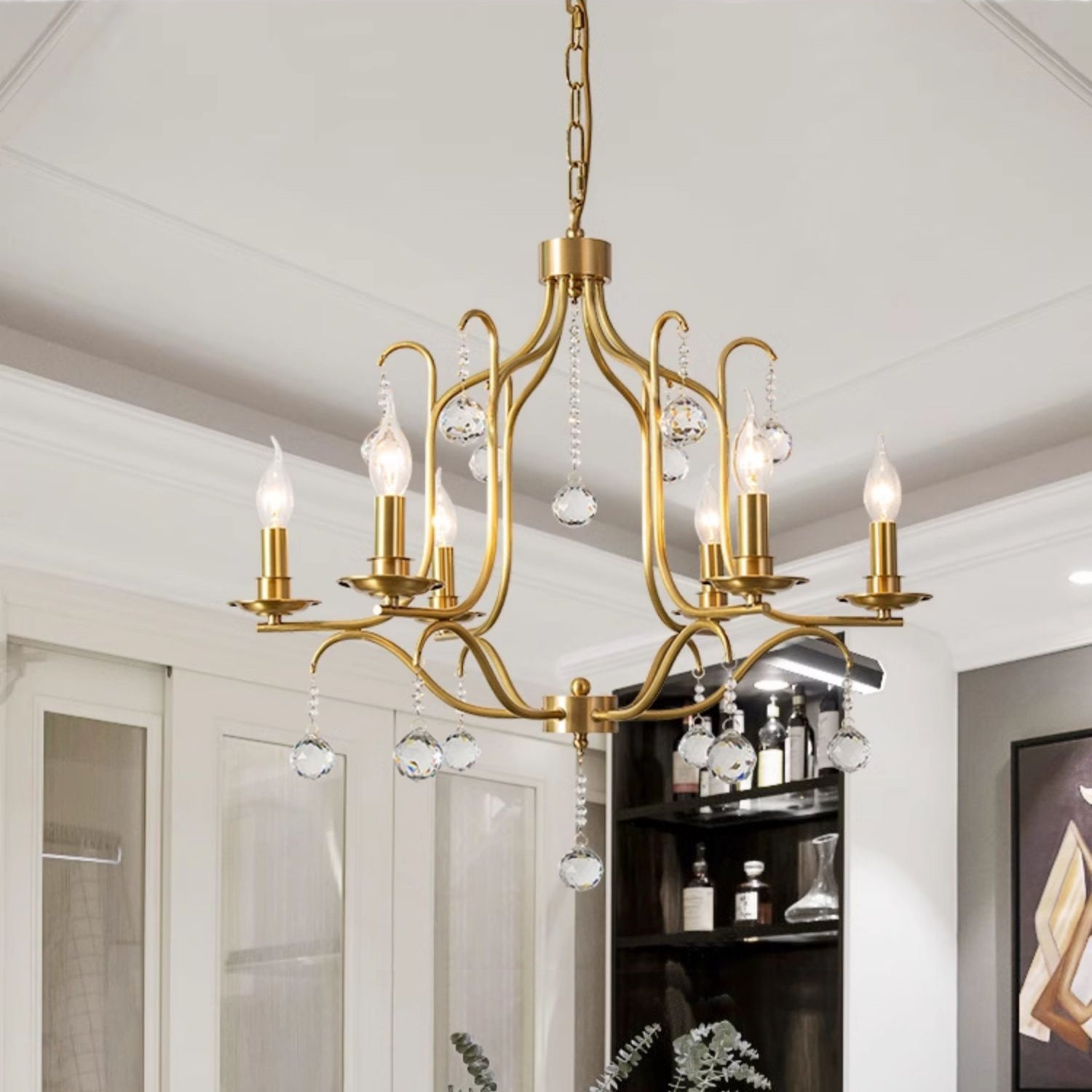 Ulliria Postmodern Luxury Brass Crystal Chandelier - Lamp Copper
