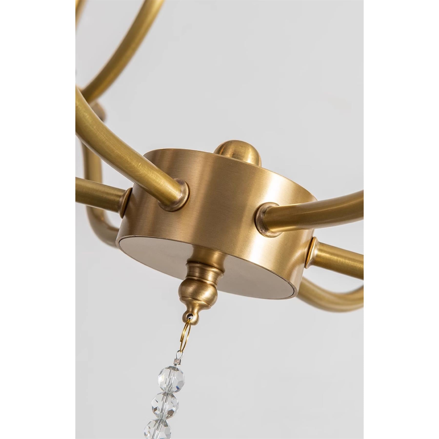 Ulliria Postmodern Luxury Brass Crystal Chandelier - Lamp Copper