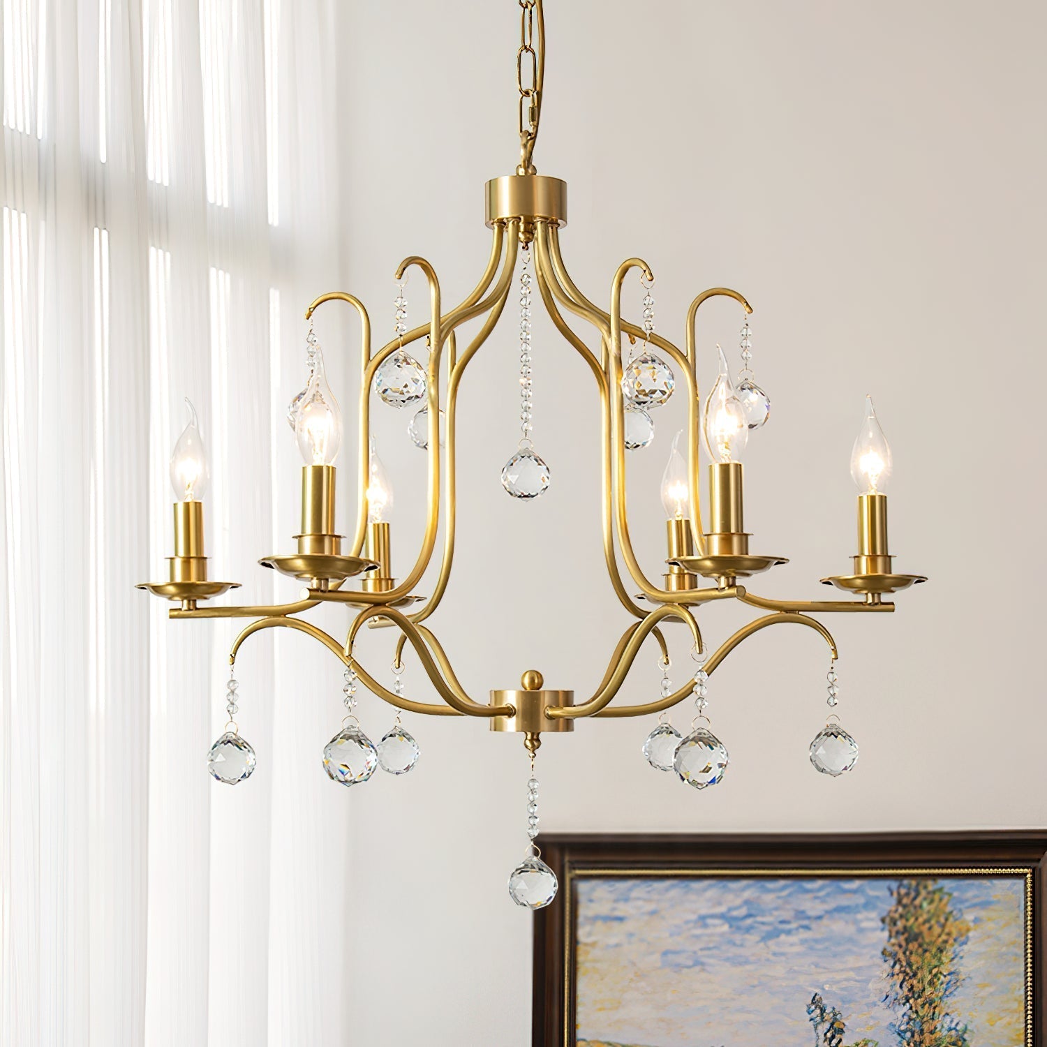 Ulliria Postmodern Luxury Brass Crystal Chandelier - Lamp Copper