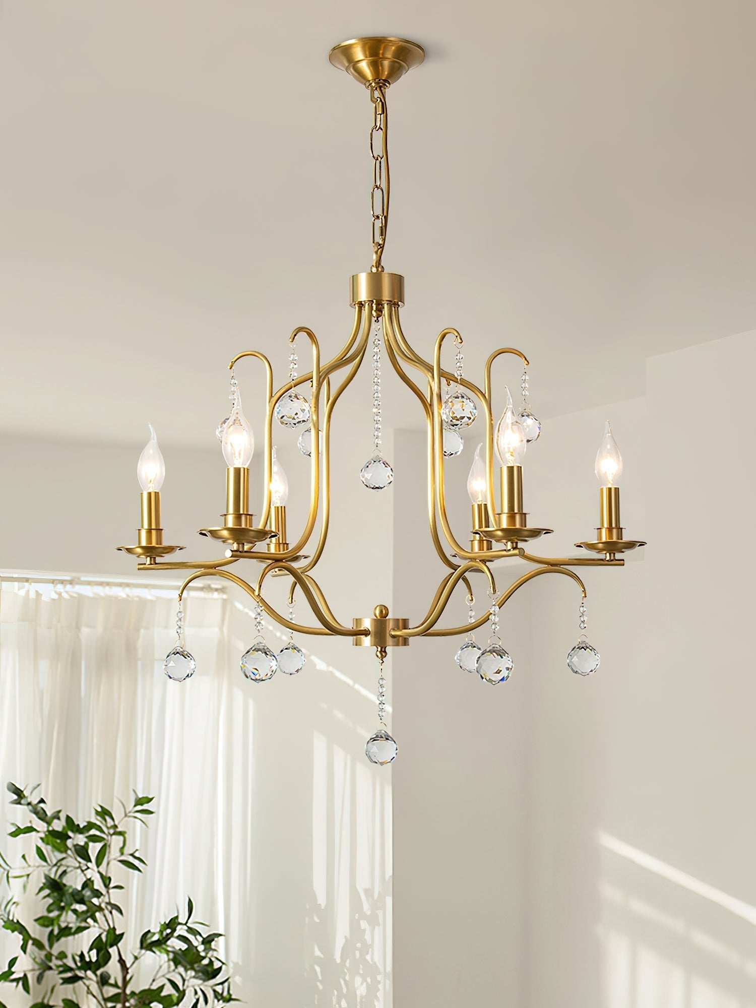 Ulliria Postmodern Luxury Brass Crystal Chandelier - Lamp Copper