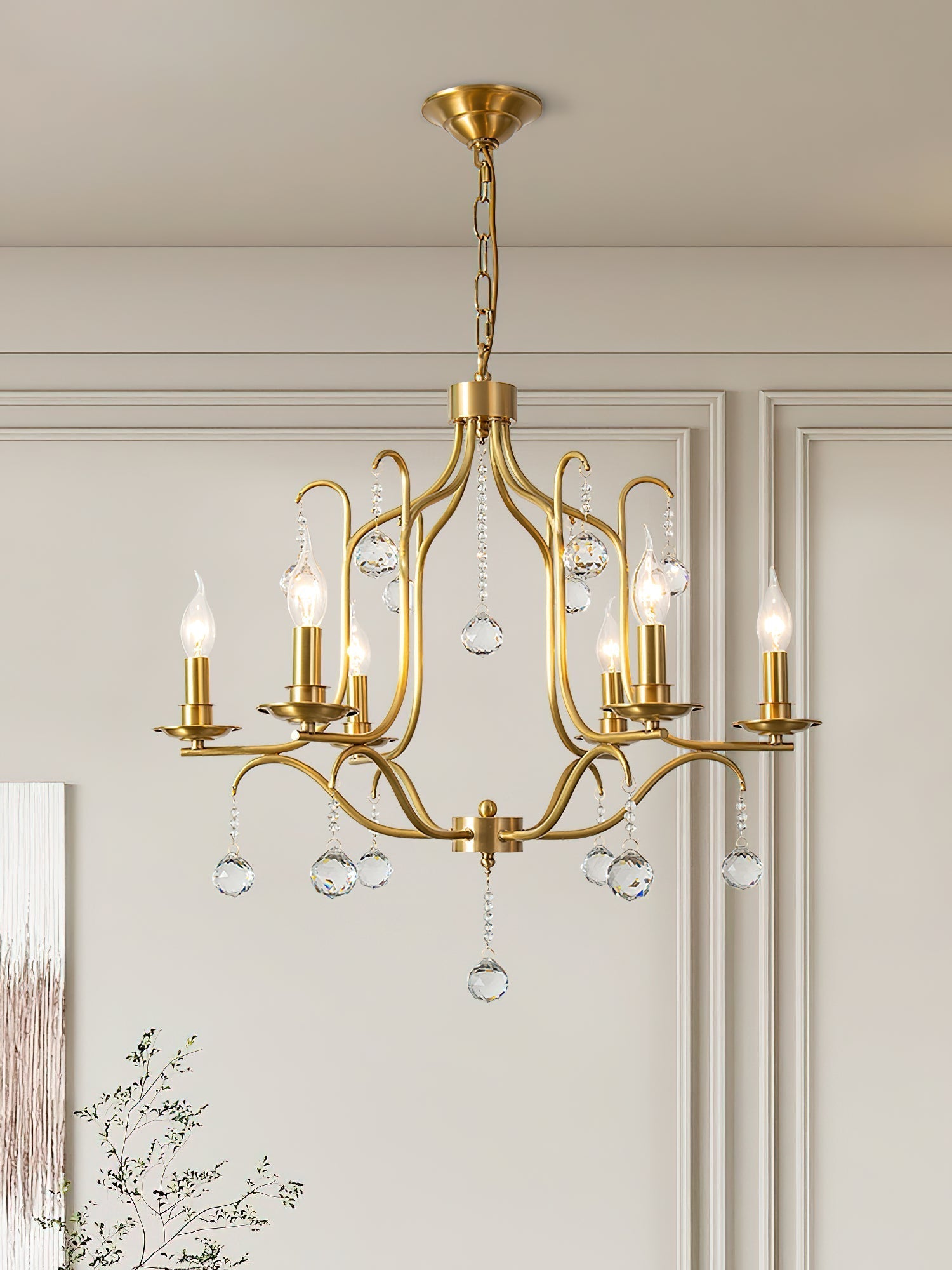 Ulliria Postmodern Luxury Brass Crystal Chandelier - Lamp Copper