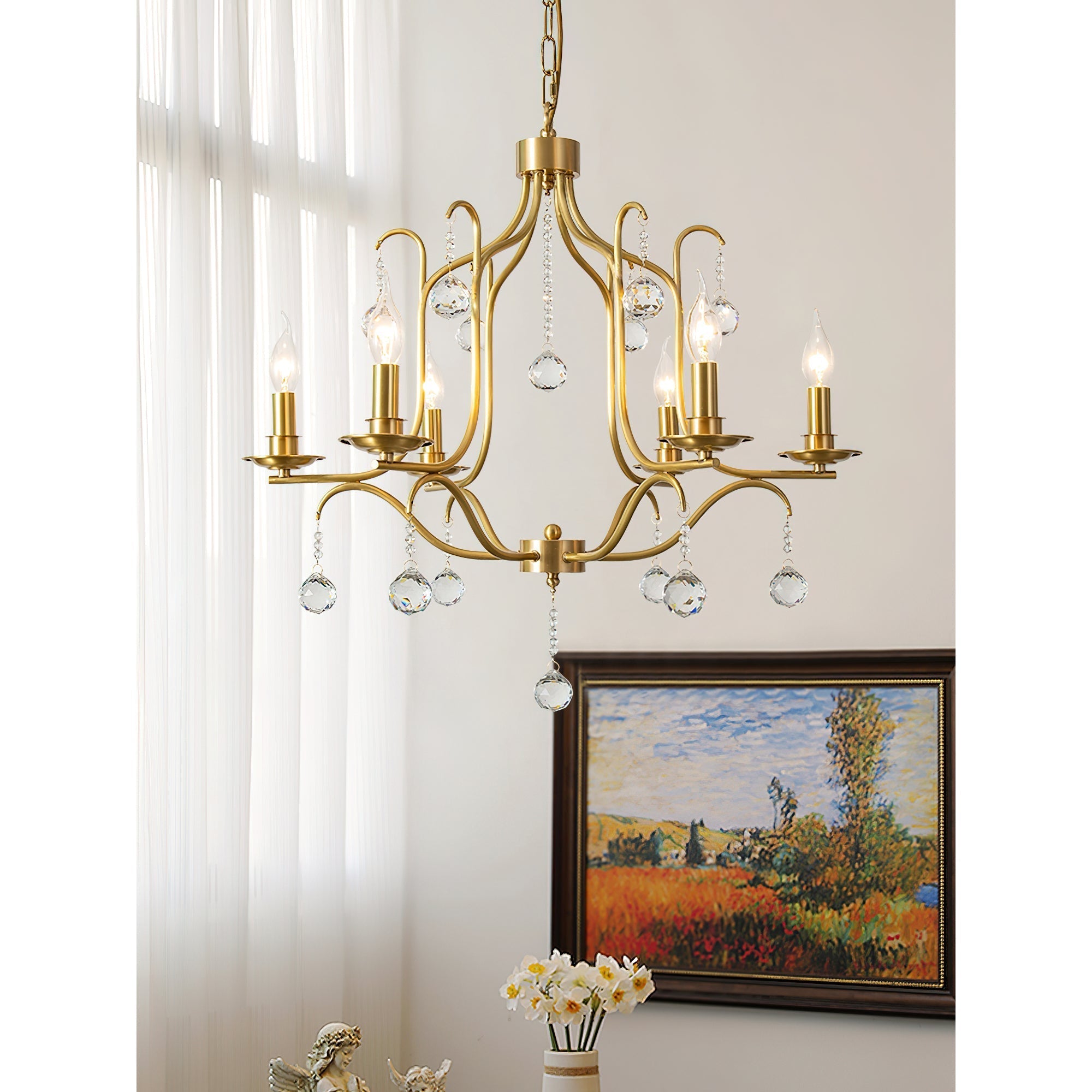 Ulliria Postmodern Luxury Brass Crystal Chandelier - Lamp Copper