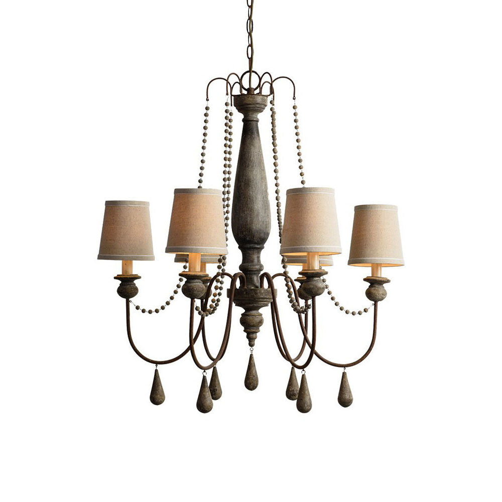Arshaor Postmodern Luxury Wooden Metal Chandelier - Lamp Copper