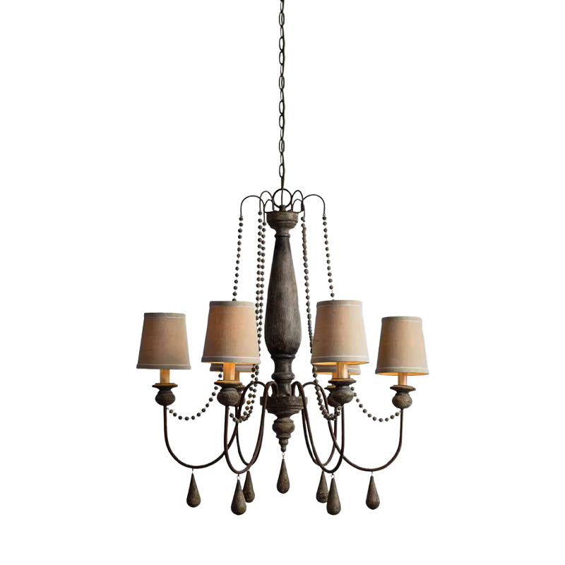 Arshaor Postmodern Luxury Wooden Metal Chandelier - Lamp Copper