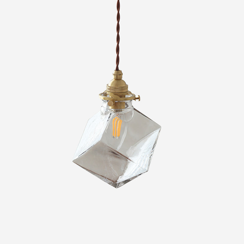 Felix Verre Suspension Clair Géométrique Industriel - Neutralighting