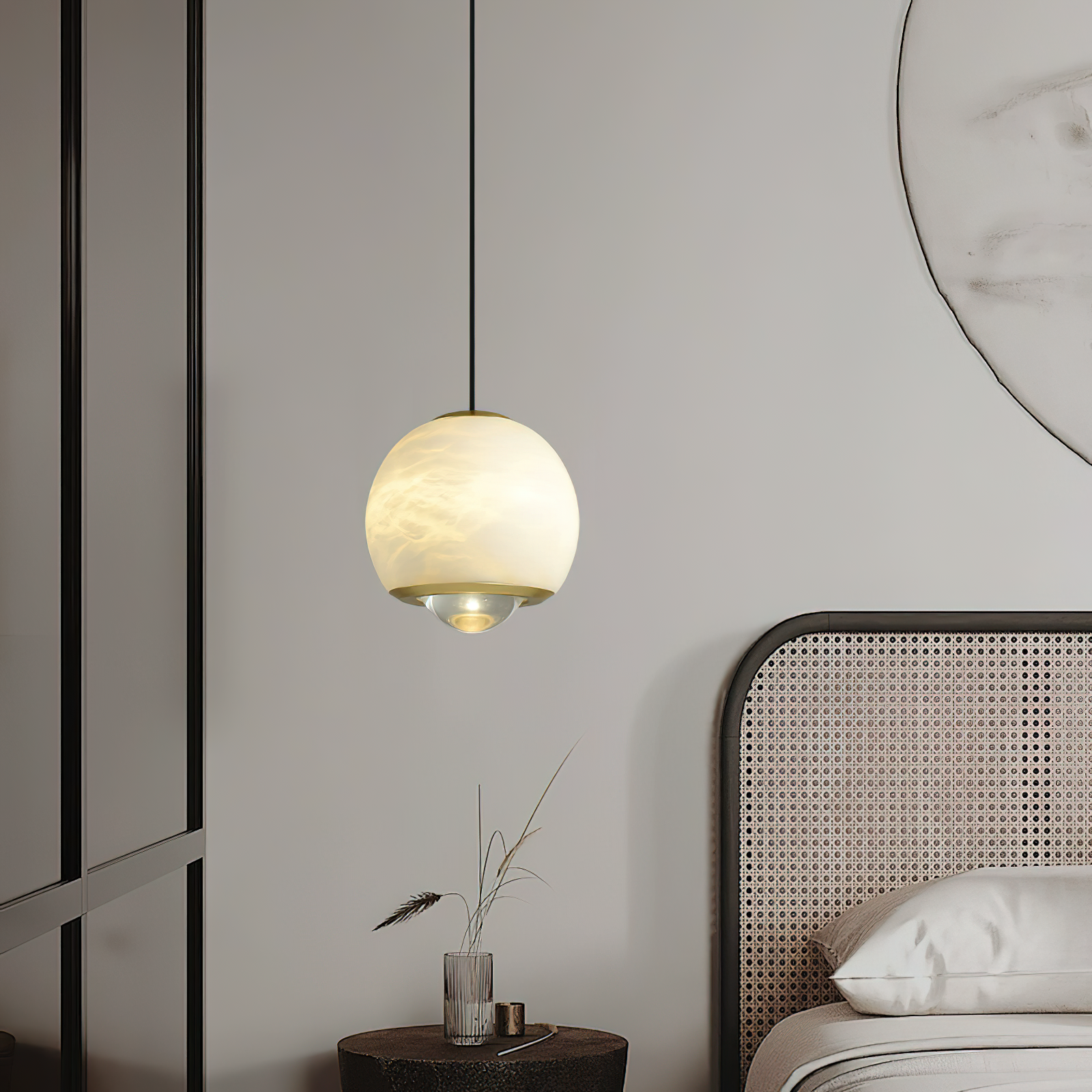Zephaan Suspension Laiton Albâtre Moderne Minimaliste - Neutralighting