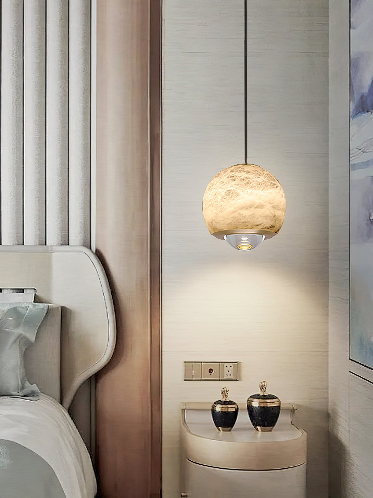 Zephaan Suspension Laiton Albâtre Moderne Minimaliste - Neutralighting