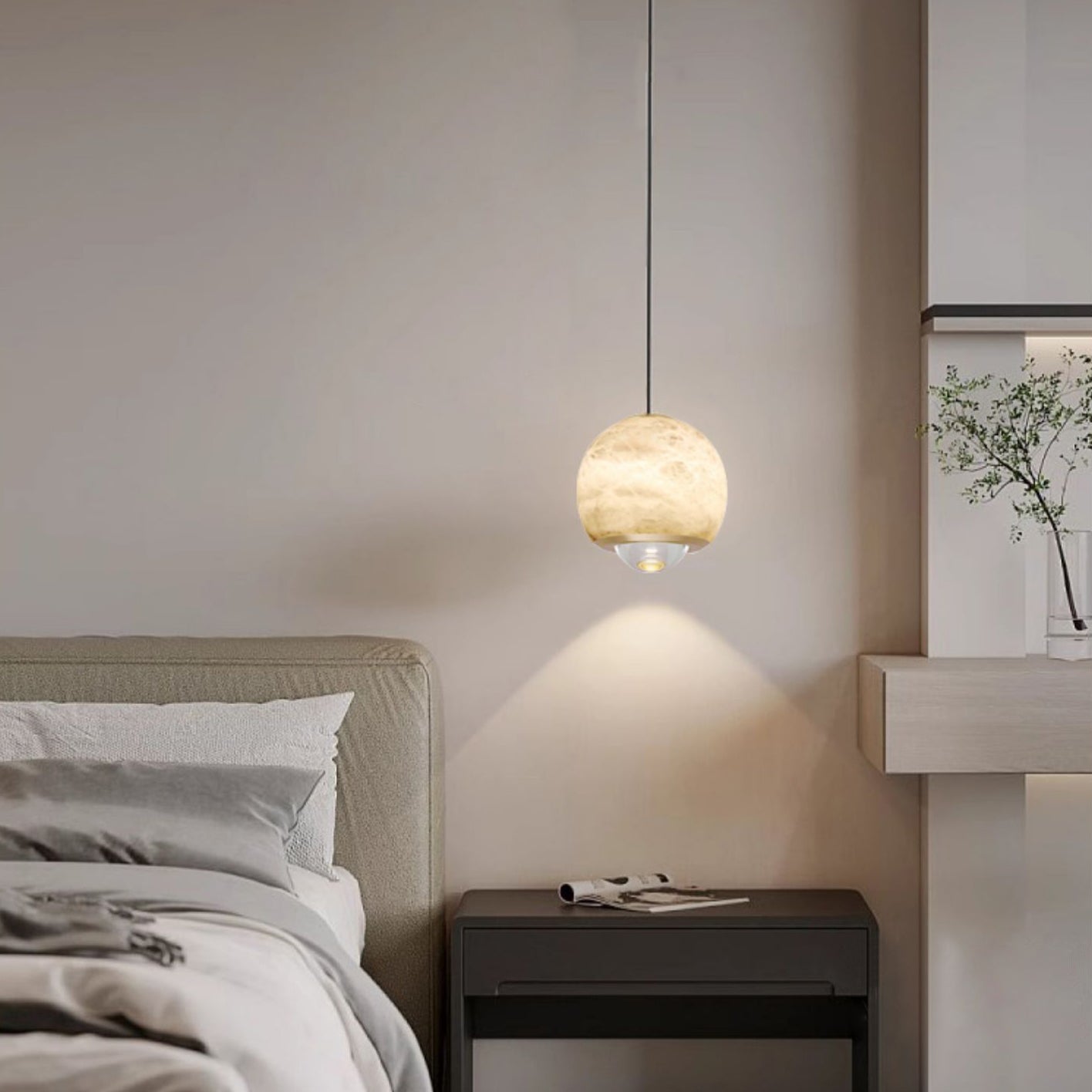 Zephaan Suspension Laiton Albâtre Moderne Minimaliste - Neutralighting