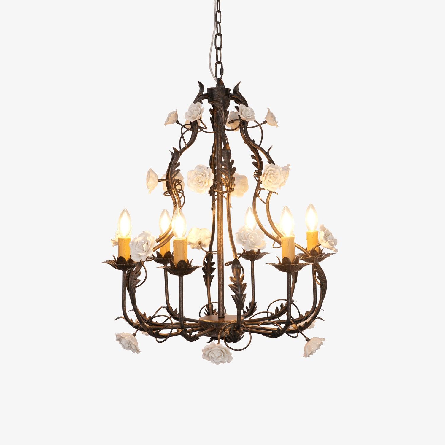 Rocaille Lustre Fleur Luxe Métal - Neutralighting