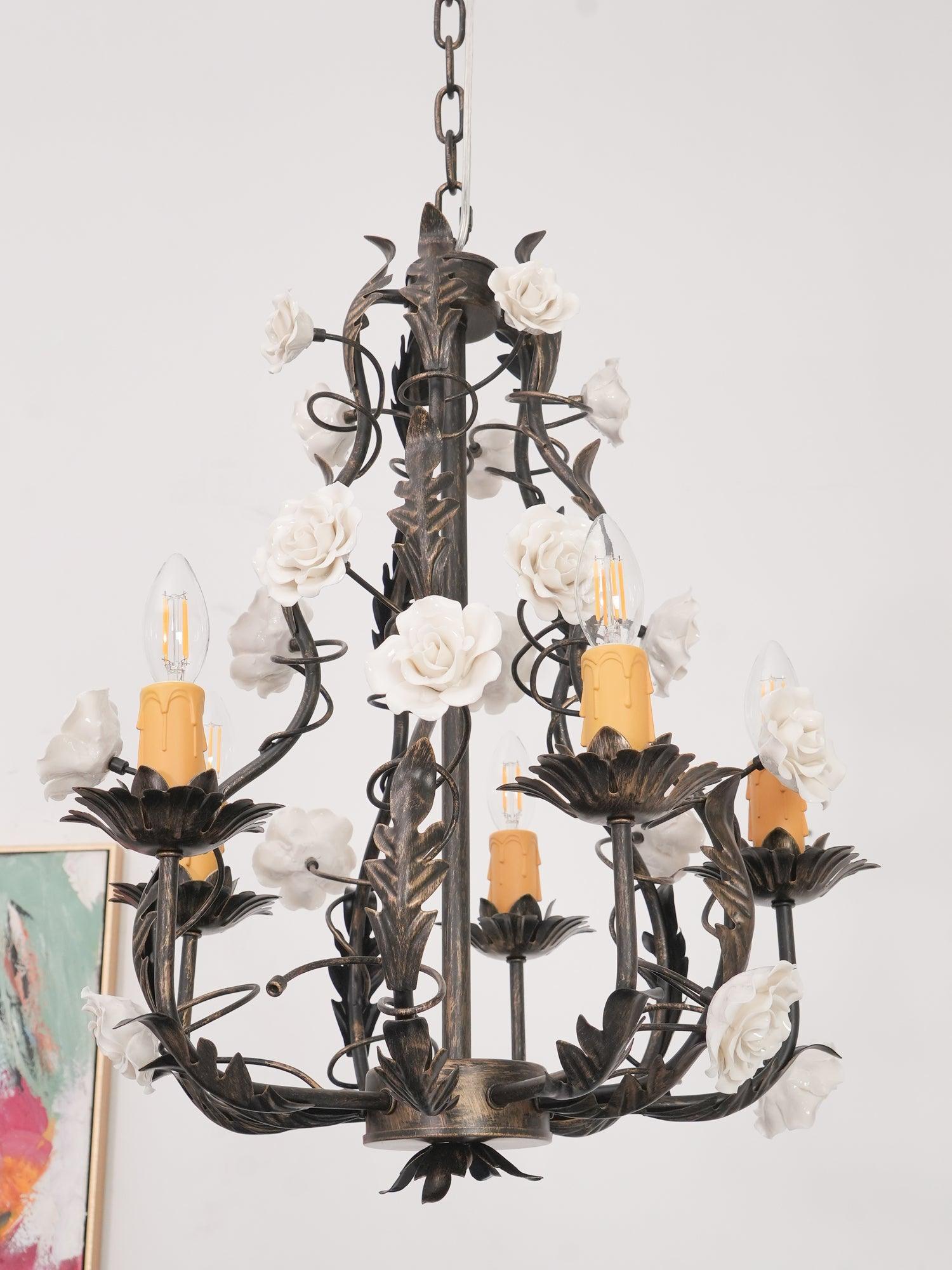 Rocaille Lustre Fleur Luxe Métal - Neutralighting