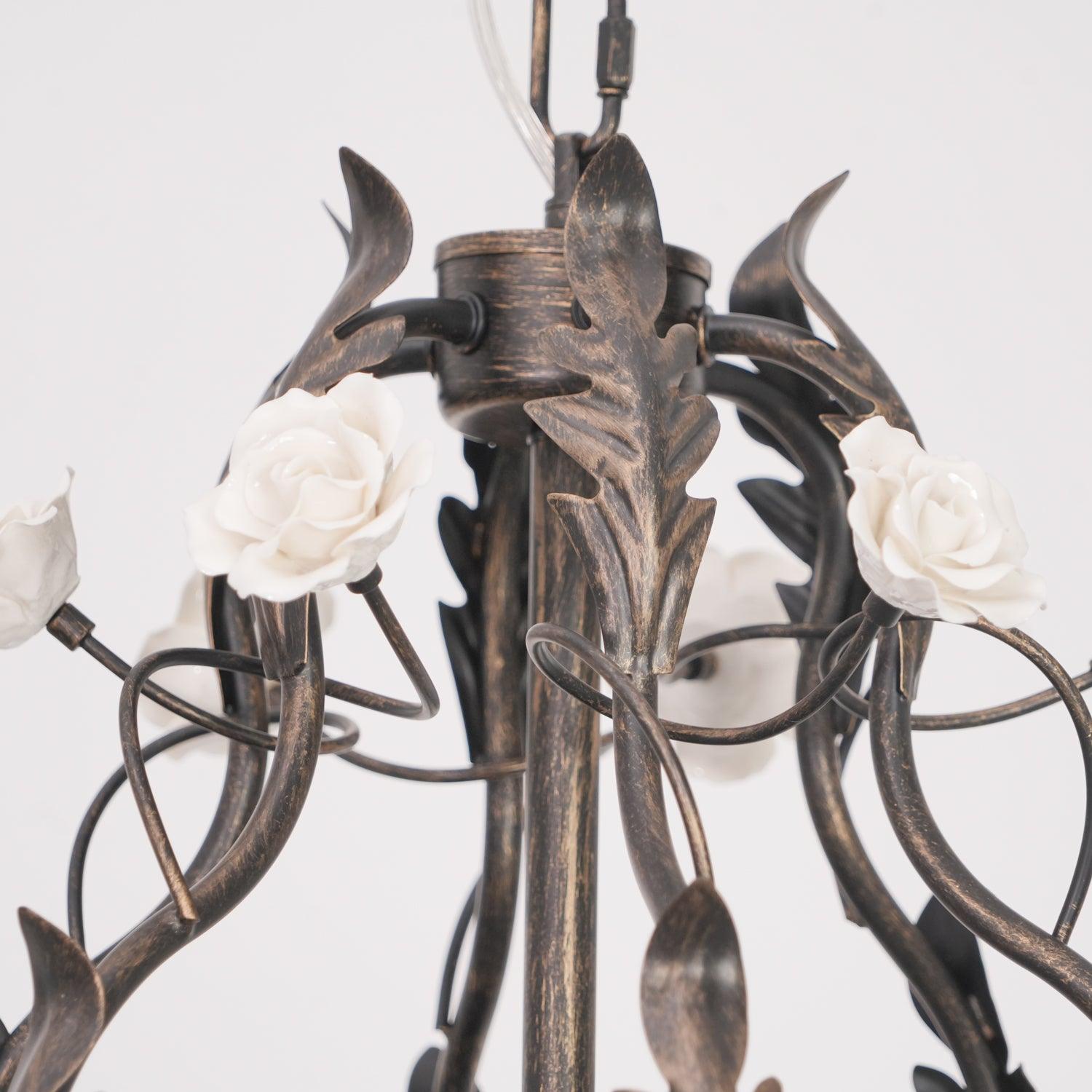 Rocaille Lustre Fleur Luxe Métal - Neutralighting