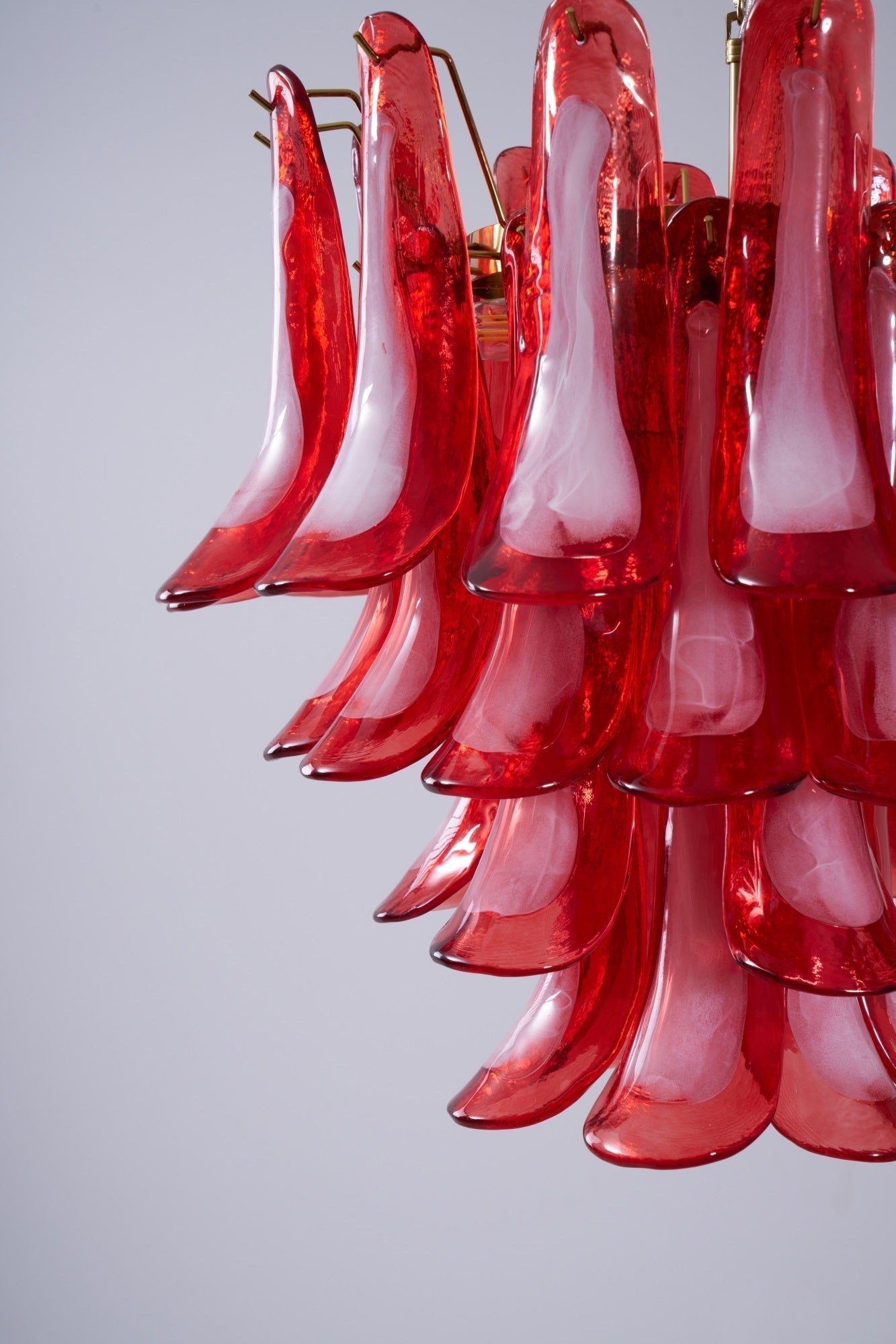 Aurora Chandelier Red Petal Glass Layered Artistic - Letslighting