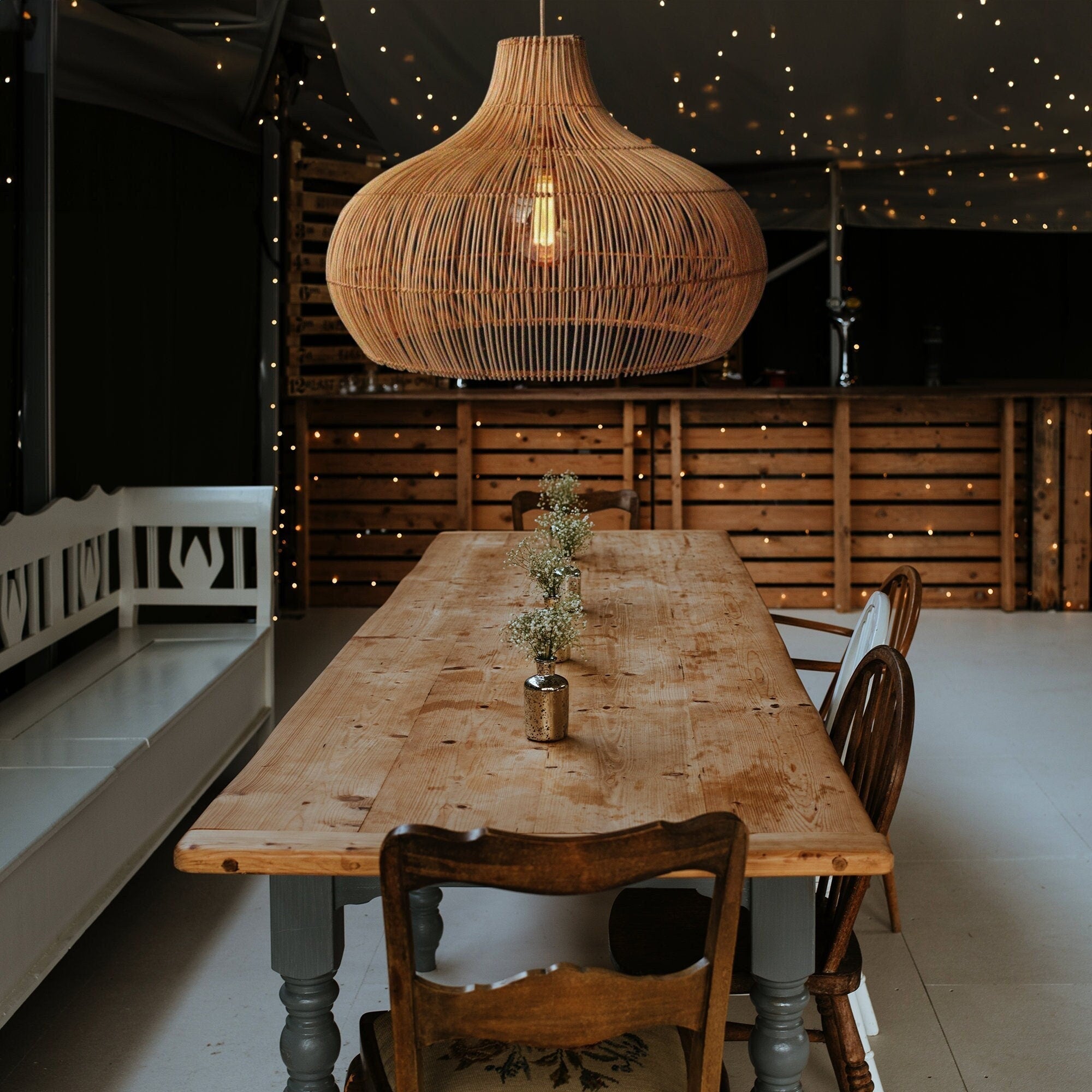 Elsilira Suspension Rotin Élégance Naturelle - Neutralighting