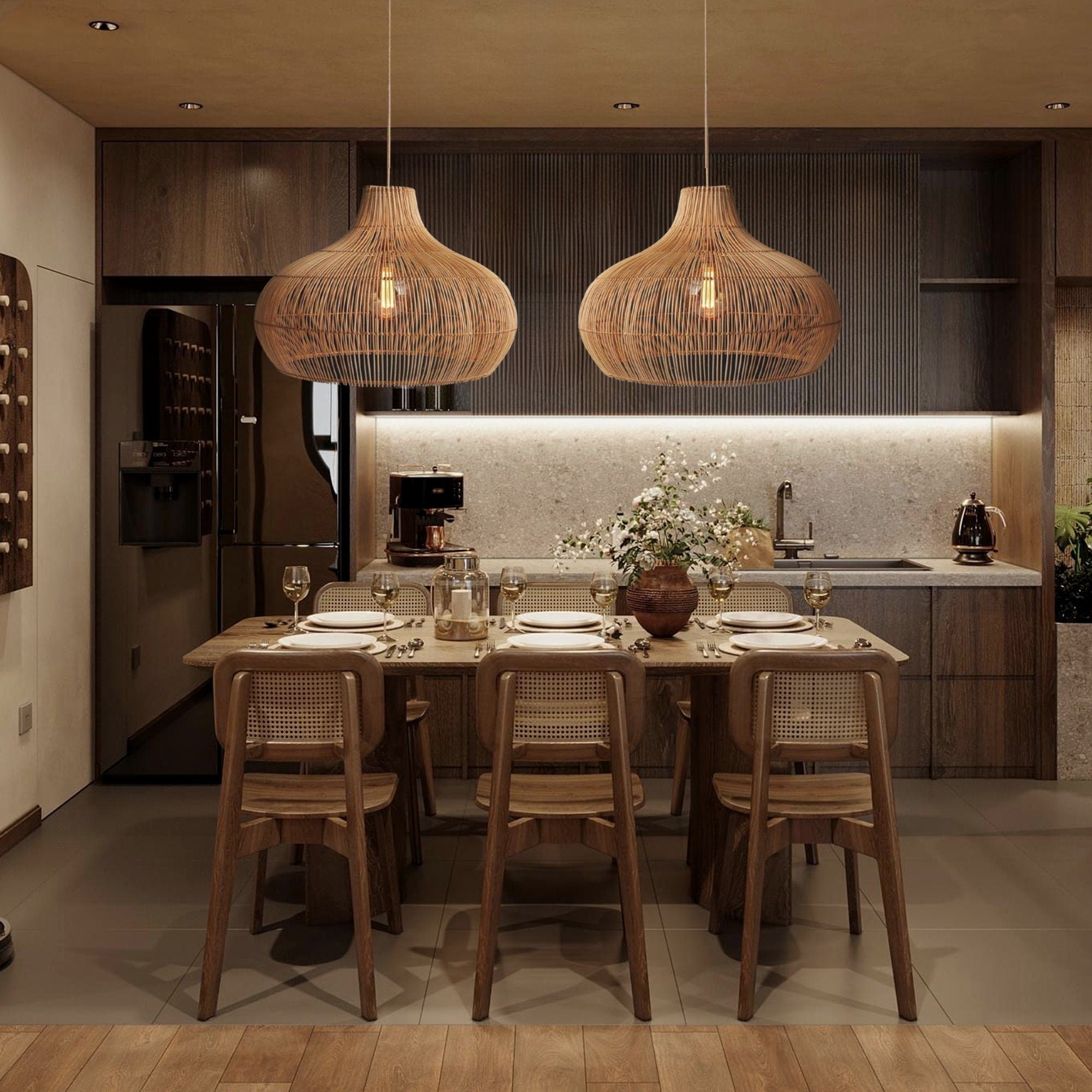 Elsilira Suspension Rotin Élégance Naturelle - Neutralighting