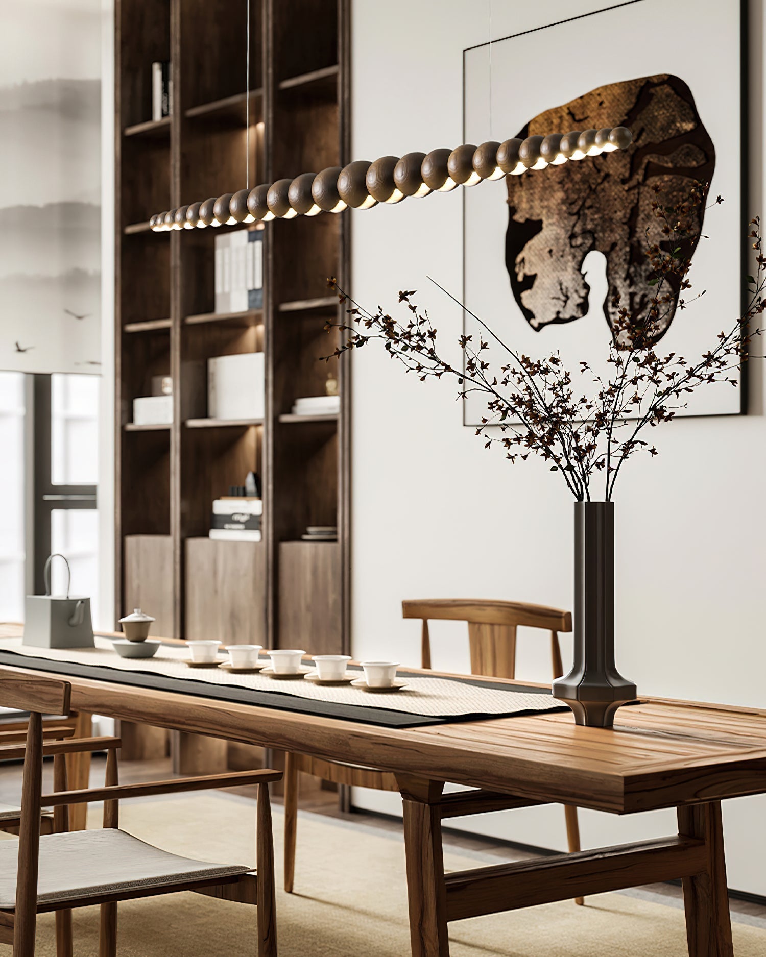 Arbor Chandelier Minimaliste en Bois Noyer - Neutralighting