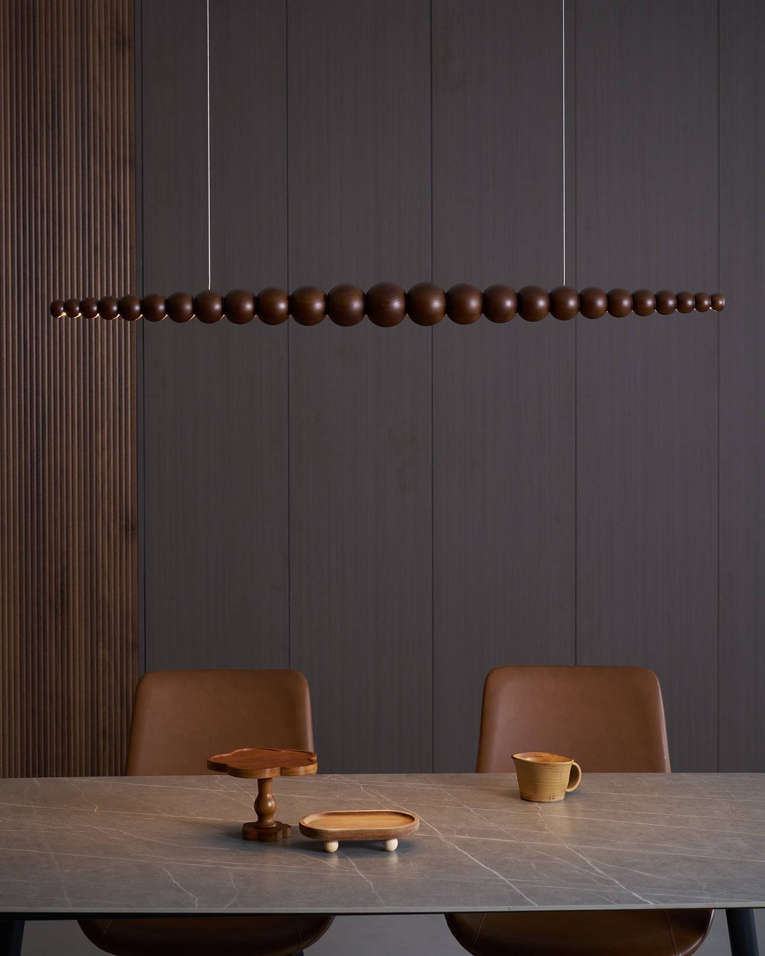 Arbor Chandelier Minimaliste en Bois Noyer - Neutralighting