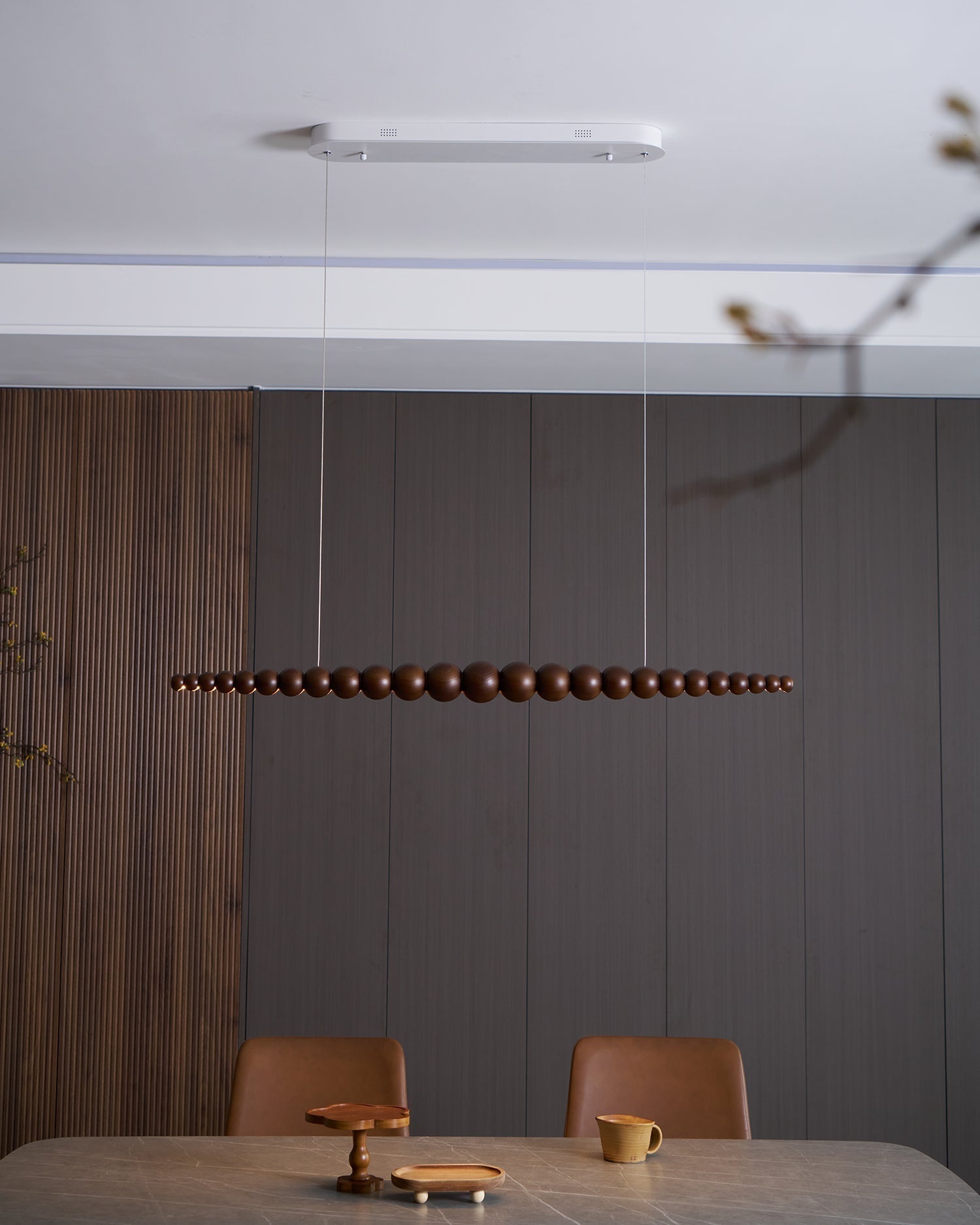 Arbor Chandelier Minimaliste en Bois Noyer - Neutralighting