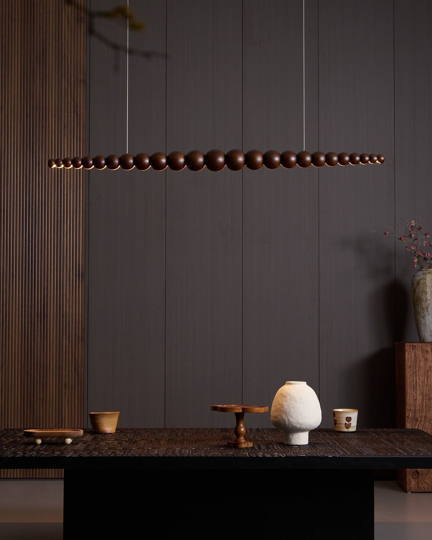 Arbor Chandelier Minimaliste en Bois Noyer - Neutralighting