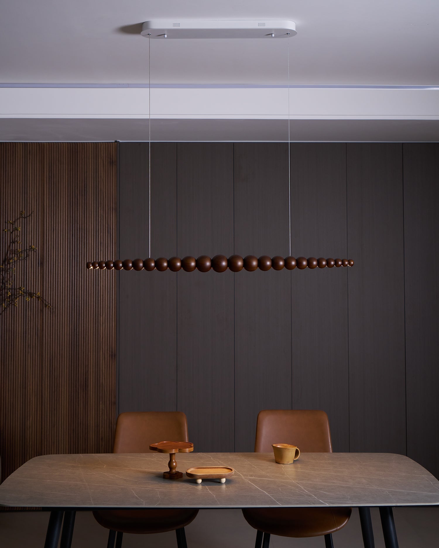 Arbor Chandelier Minimaliste en Bois Noyer - Neutralighting