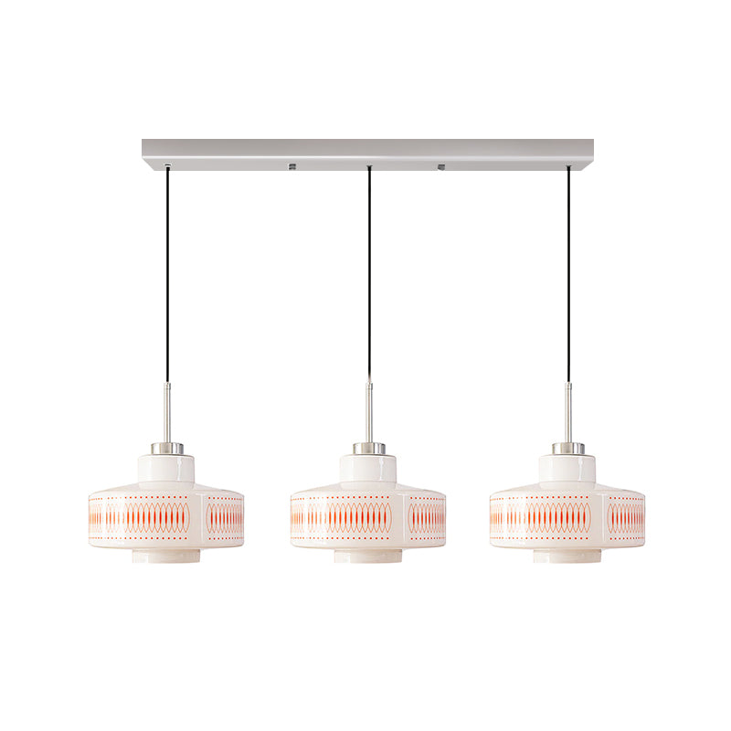 Roko Suspension Mid Century Vintage Blanc et Orange