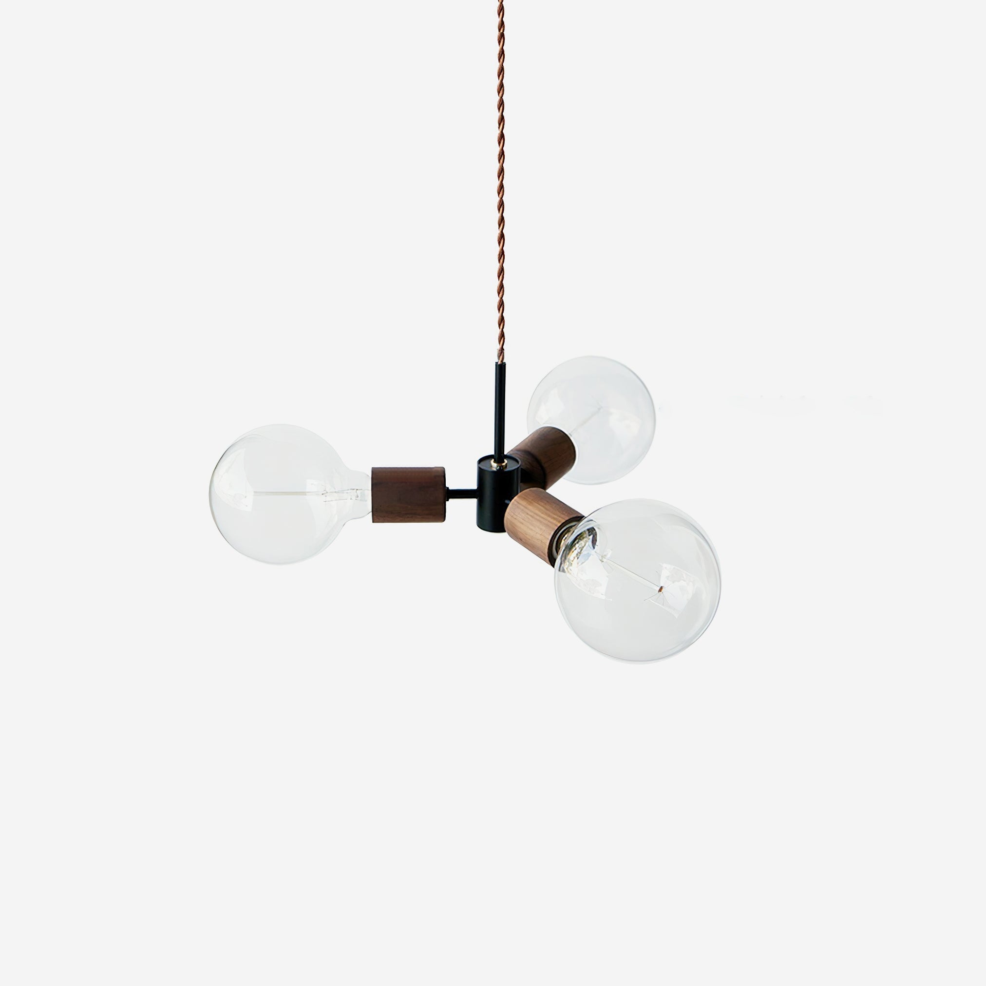 Filotto Pendant Lamp Exposed Bulb Wood Industrial - Letslighting