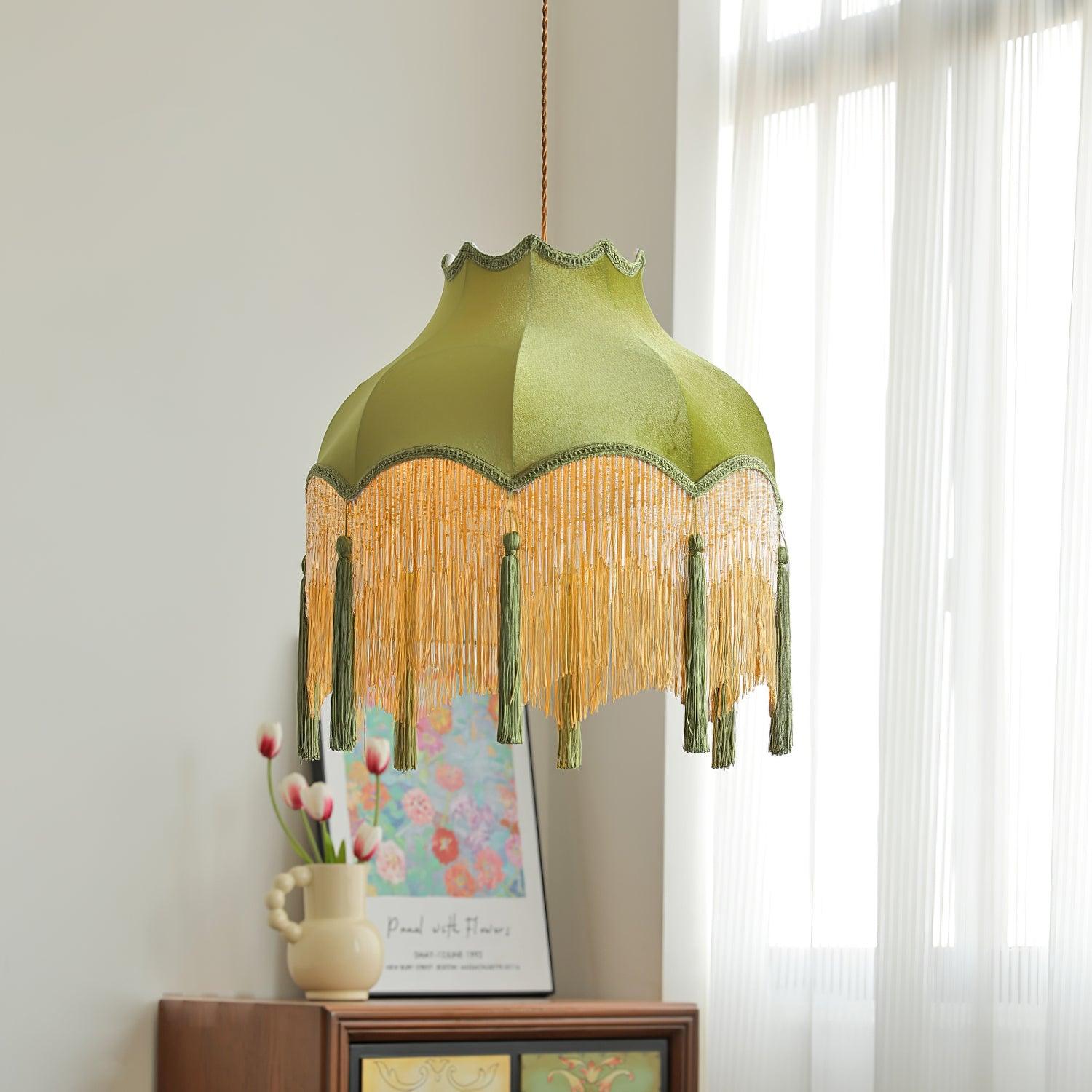 Fina Pendant Light Velvet Fringe Vintage Elegant Tassel - Letslighting