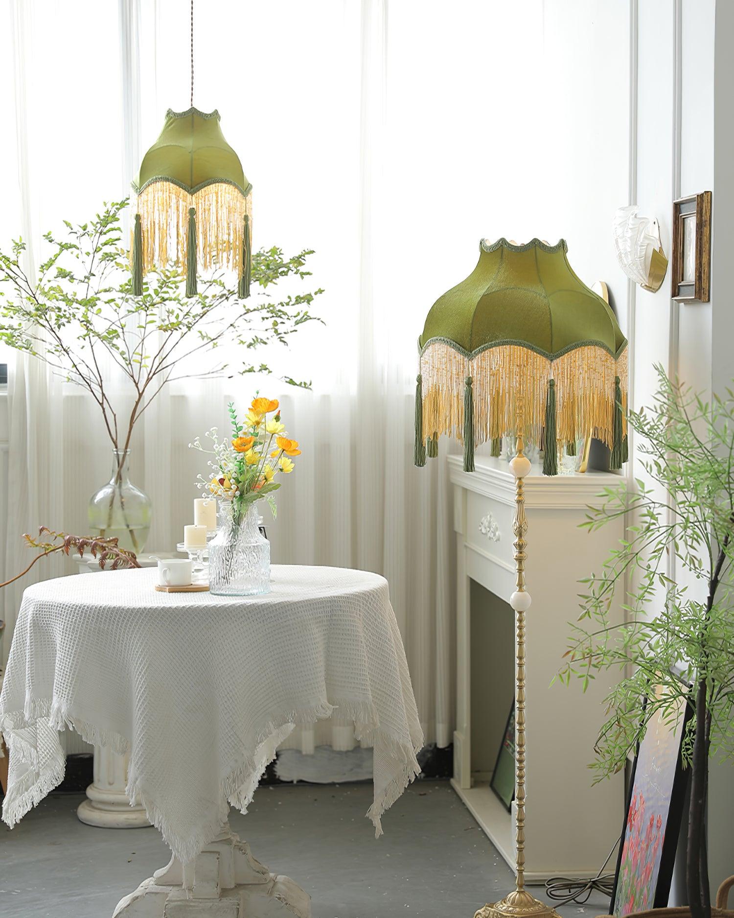 Fina Pendant Light Velvet Fringe Vintage Elegant Tassel - Letslighting